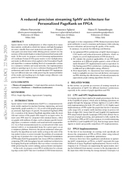 A reduced-precision streaming SpMV architecture for Personalized
  PageRank on FPGA
