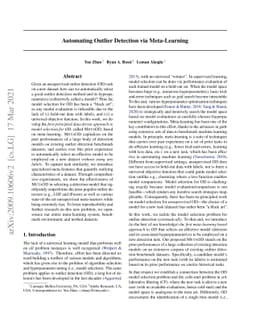 Automating Outlier Detection via Meta-Learning