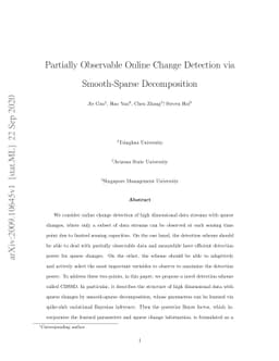Partially Observable Online Change Detection via Smooth-Sparse
  Decomposition