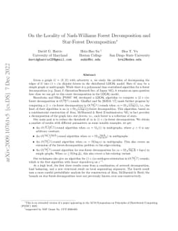 On the Locality of Nash-Williams Forest Decomposition and Star-Forest
  Decomposition