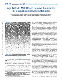 Age-Net: An MRI-Based Iterative Framework for Brain Biological Age
  Estimation