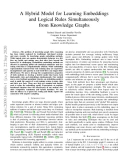A Hybrid Model for Learning Embeddings and Logical Rules Simultaneously
  from Knowledge Graphs