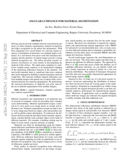 Angular Luminance for Material Segmentation