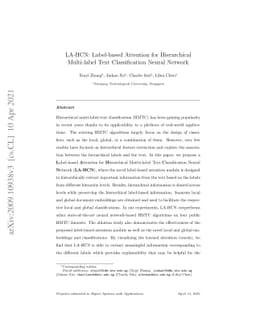 LA-HCN: Label-based Attention for Hierarchical Multi-label
  TextClassification Neural Network