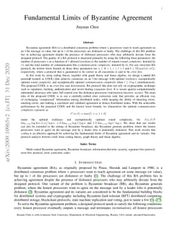 Fundamental Limits of Byzantine Agreement