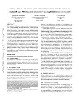 Hierarchical Affordance Discovery using Intrinsic Motivation