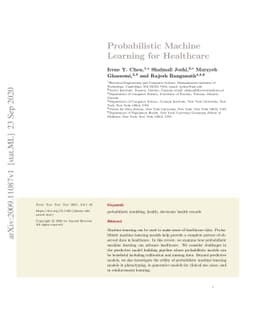 Probabilistic Machine Learning for Healthcare