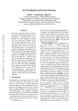 Text Classification with Novelty Detection