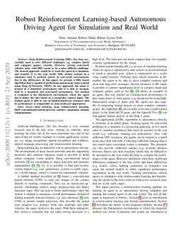 Robust Reinforcement Learning-based Autonomous Driving Agent for
  Simulation and Real World