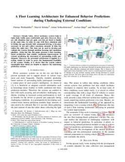 A Fleet Learning Architecture for Enhanced Behavior Predictions during
  Challenging External Conditions