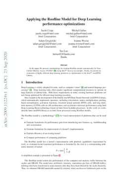 Applying the Roofline model for Deep Learning performance optimizations