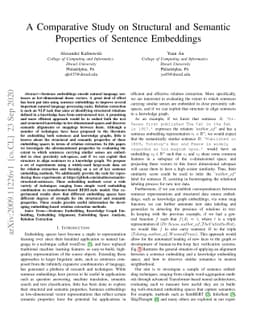 A Comparative Study on Structural and Semantic Properties of Sentence
  Embeddings