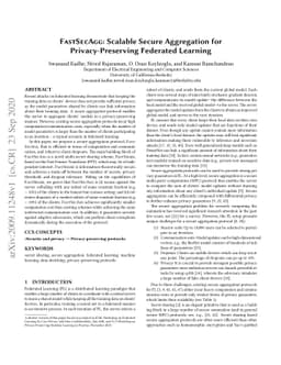 FastSecAgg: Scalable Secure Aggregation for Privacy-Preserving Federated
  Learning