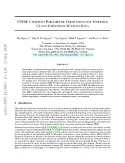 EPEM: Efficient Parameter Estimation for Multiple Class Monotone Missing
  Data