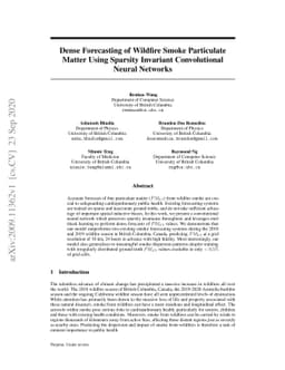 Dense Forecasting of Wildfire Smoke Particulate Matter Using Sparsity
  Invariant Convolutional Neural Networks