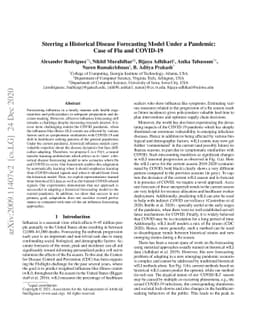 Steering a Historical Disease Forecasting Model Under a Pandemic: Case
  of Flu and COVID-19