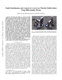 Model Identification and Control of a Low-Cost Wheeled Mobile Robot
  Using Differentiable Physics