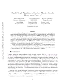 Parallel Graph Algorithms in Constant Adaptive Rounds: Theory meets
  Practice