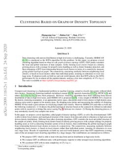 Clustering Based on Graph of Density Topology