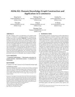 AliMe KG: Domain Knowledge Graph Construction and Application in
  E-commerce