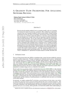 A Gradient Flow Framework For Analyzing Network Pruning