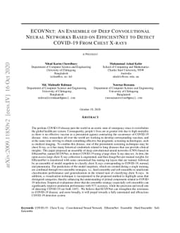 ECOVNet: An Ensemble of Deep Convolutional Neural Networks Based on
  EfficientNet to Detect COVID-19 From Chest X-rays