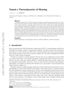 Toward a Thermodynamics of Meaning