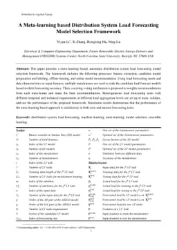A Meta-learning based Distribution System Load Forecasting Model
  Selection Framework