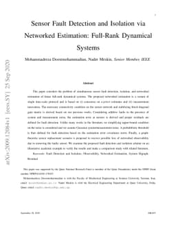 Sensor Fault Detection and Isolation via Networked Estimation: Full-Rank
  Dynamical Systems