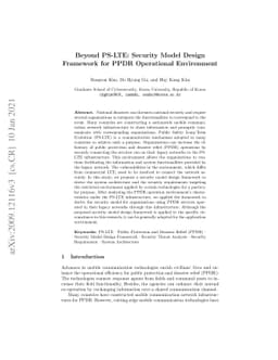 Beyond PS-LTE: Security Model Design Framework for PPDR Operational
  Environment