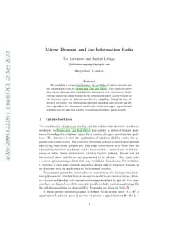 Mirror Descent and the Information Ratio
