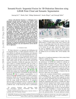 SemanticVoxels: Sequential Fusion for 3D Pedestrian Detection using
  LiDAR Point Cloud and Semantic Segmentation