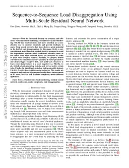 Sequence-to-Sequence Load Disaggregation Using Multi-Scale Residual
  Neural Network