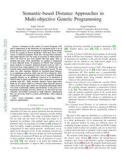 Semantic-based Distance Approaches in Multi-objective Genetic
  Programming