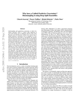 Why have a Unified Predictive Uncertainty? Disentangling it using Deep
  Split Ensembles