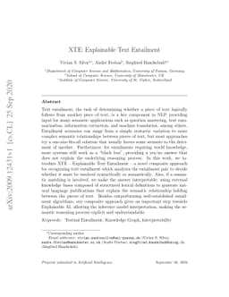 XTE: Explainable Text Entailment