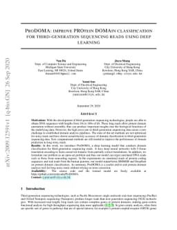 ProDOMA: improve PROtein DOMAin classification for third-generation
  sequencing reads using deep learning