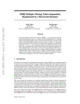 fMRI Multiple Missing Values Imputation Regularized by a Recurrent
  Denoiser