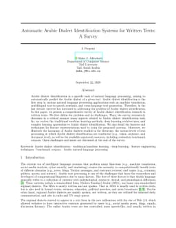 Automatic Arabic Dialect Identification Systems for Written Texts: A
  Survey