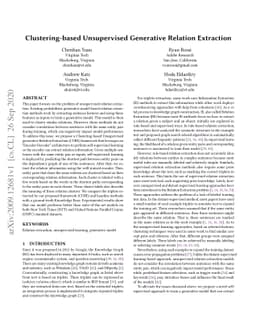 Clustering-based Unsupervised Generative Relation Extraction