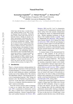 Neural Proof Nets