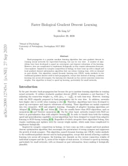 Faster Biological Gradient Descent Learning
