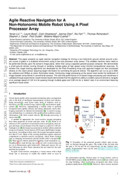 Agile Reactive Navigation for A Non-Holonomic Mobile Robot Using A Pixel
  Processor Array