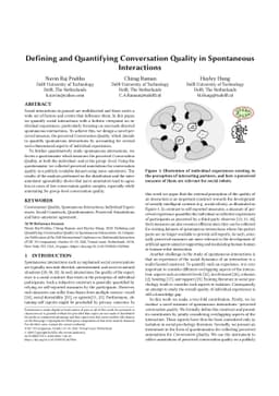 Defining and Quantifying Conversation Quality in Spontaneous
  Interactions
