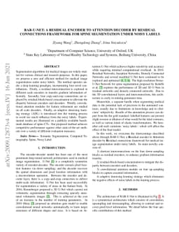 RAR-U-Net: a Residual Encoder to Attention Decoder by Residual
  Connections Framework for Spine Segmentation under Noisy Labels