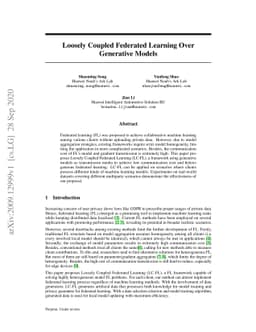 Loosely Coupled Federated Learning Over Generative Models
