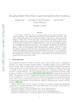 Escaping Saddle-Points Faster under Interpolation-like Conditions