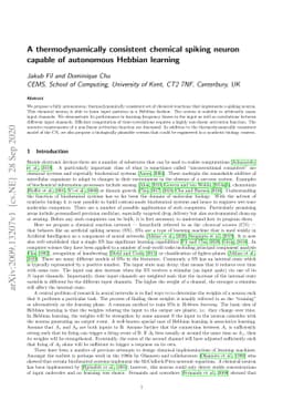 A thermodynamically consistent chemical spiking neuron capable of
  autonomous Hebbian learning