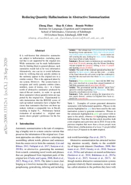 Reducing Quantity Hallucinations in Abstractive Summarization