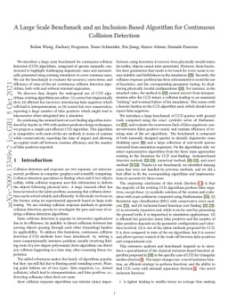 A Large Scale Benchmark and an Inclusion-Based Algorithm for Continuous
  Collision Detection